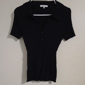Love Tree Midnight Ribbed Button-Down Shirt